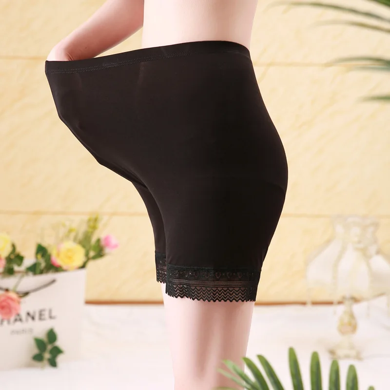 Women Seamless Underwear Soft Cotton Safety Short Pants Female Sexy Lace Black Boxers Women Plus Size Boyshort Panties