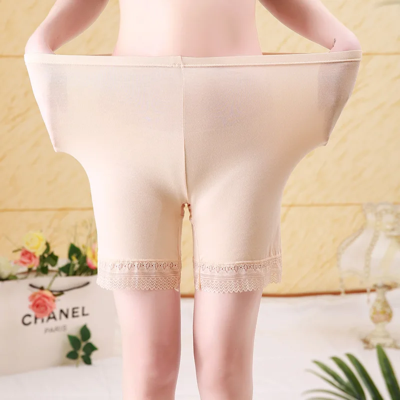 Women Seamless Underwear Soft Cotton Safety Short Pants Female Sexy Lace Black Boxers Women Plus Size Boyshort Panties