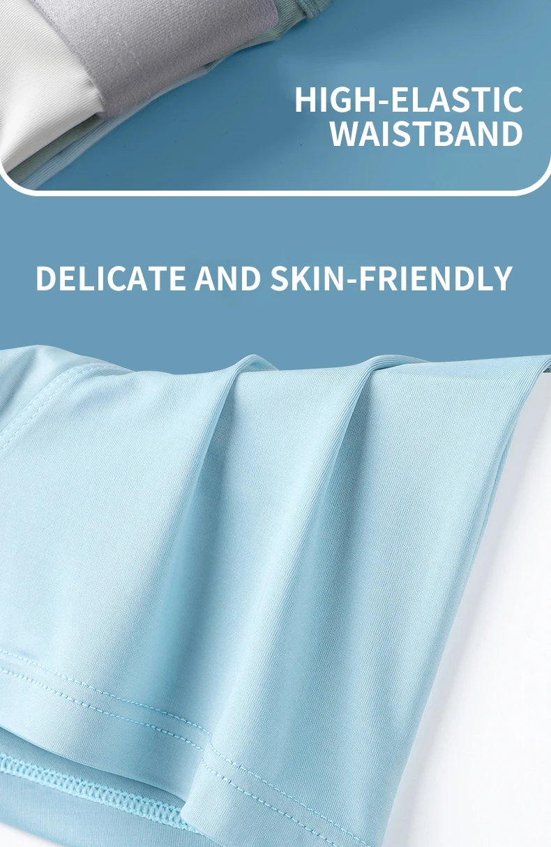 MiiOW 4Pcs Lot Men Boxer Shorts Graphene Antibacterial Ice Silk Underwear Man Boxershorts Seamless Breathable Male Panties L-5XL