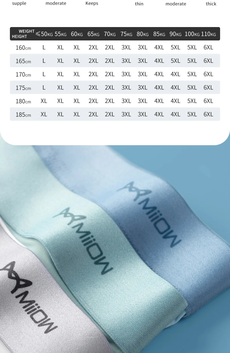 MiiOW 4Pcs Lot Men Boxer Shorts Graphene Antibacterial Ice Silk Underwear Man Boxershorts Seamless Breathable Male Panties L-5XL