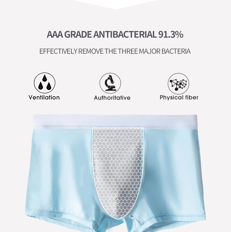 MiiOW 4Pcs Lot Men Boxer Shorts Graphene Antibacterial Ice Silk Underwear Man Boxershorts Seamless Breathable Male Panties L-5XL