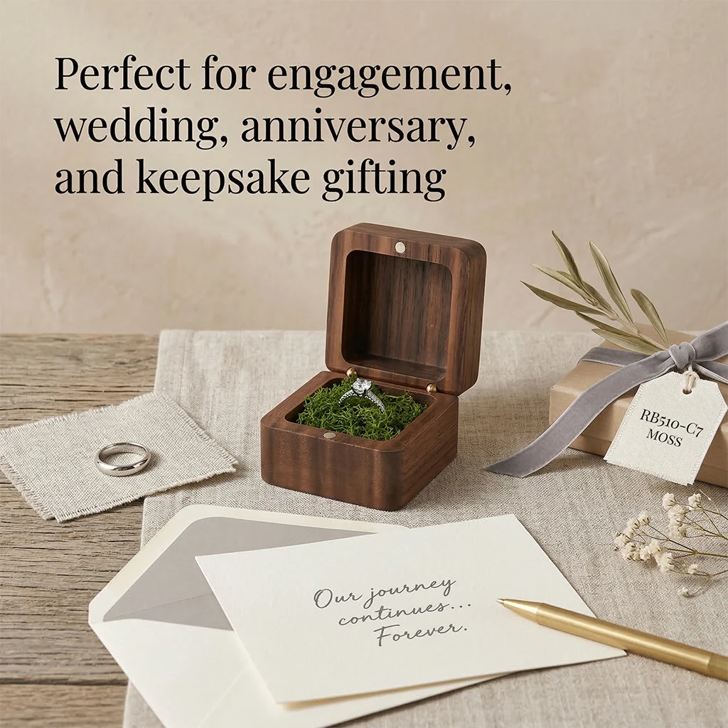 Wood Ring Box Wedding Jewelry Organizer Gift Box Personalized Engraving Proposal Ring Holder Bracelet Earring Packaging