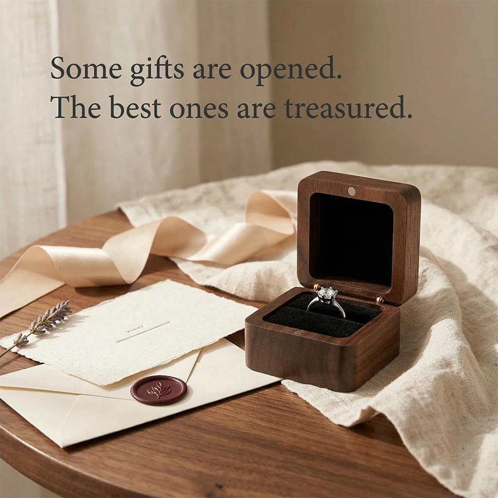 Wood Ring Box Wedding Jewelry Organizer Gift Box Personalized Engraving Proposal Ring Holder Bracelet Earring Packaging