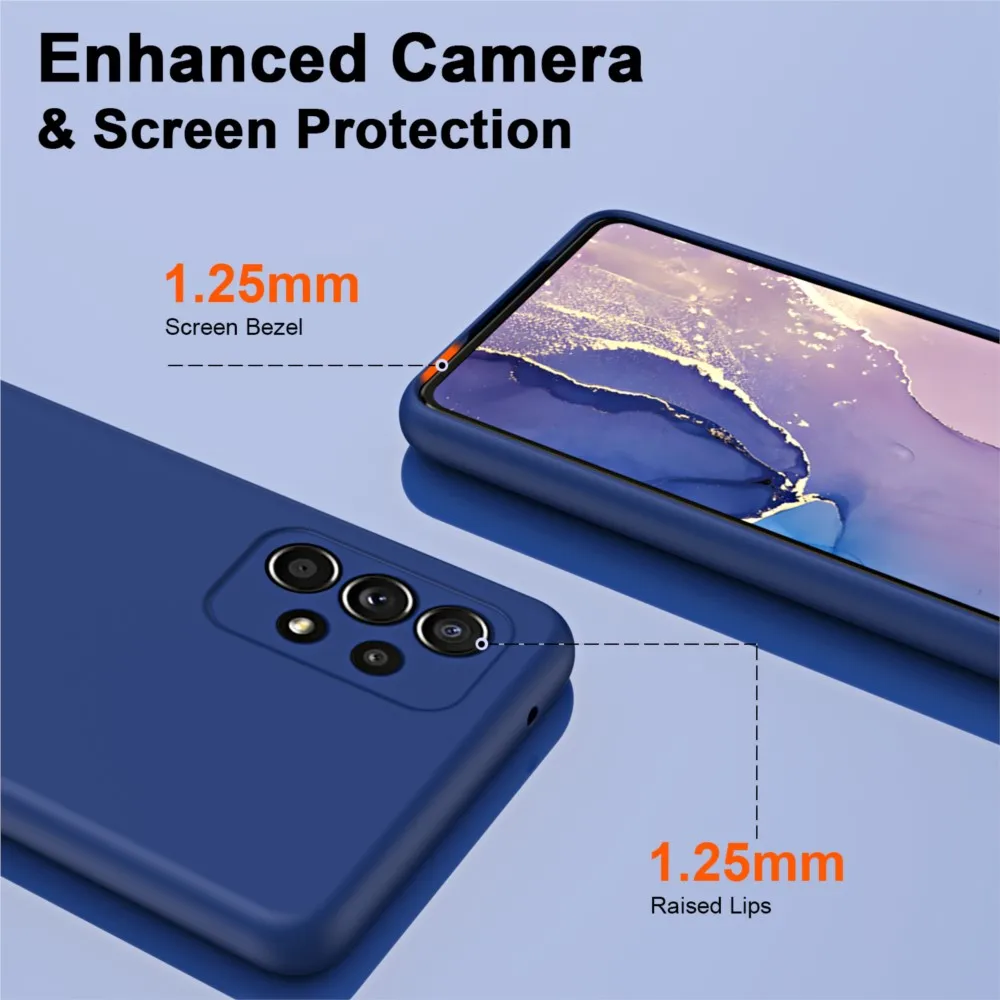 Solid Silicone Protect Case For Samsung Galaxy A13 A23 A33 A53 A73 A12 A22 A32 A52 A52S A72 A04 A04S A14 A24 4G A34 A54 Cover