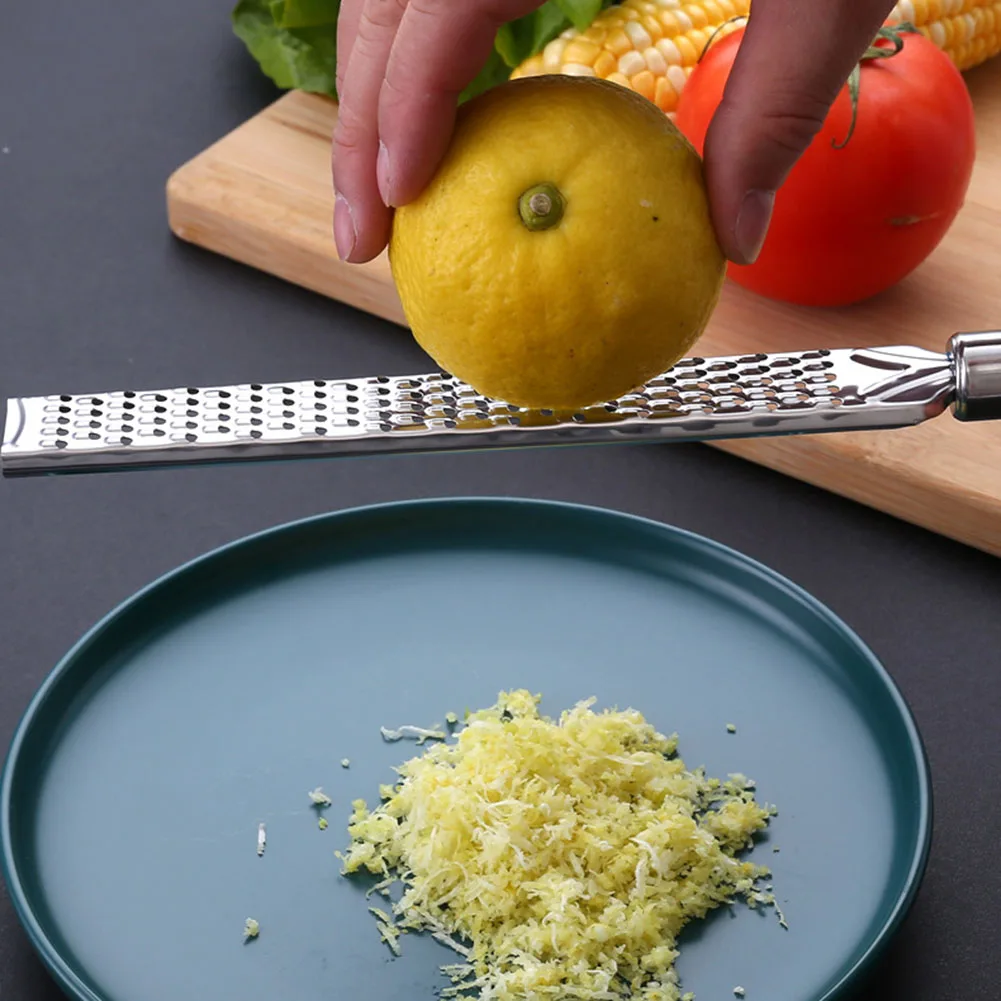 20cm Kitchen Grater Lemon Citrus Fruit Peeler Ginger Garlic Long Chocolate Grater Cheese Spices Stainless Steel Grater Kitchen