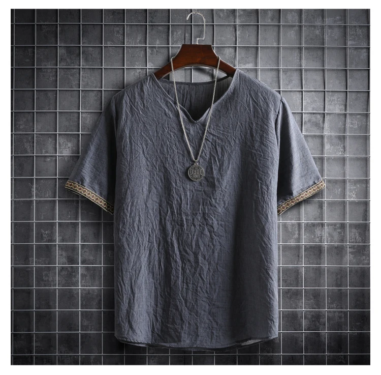 Plus Size M-5XL Summer Men's Short Sleeve Shirt Plain Color Korean Fashion Light Weight Hawaii Style Clothing