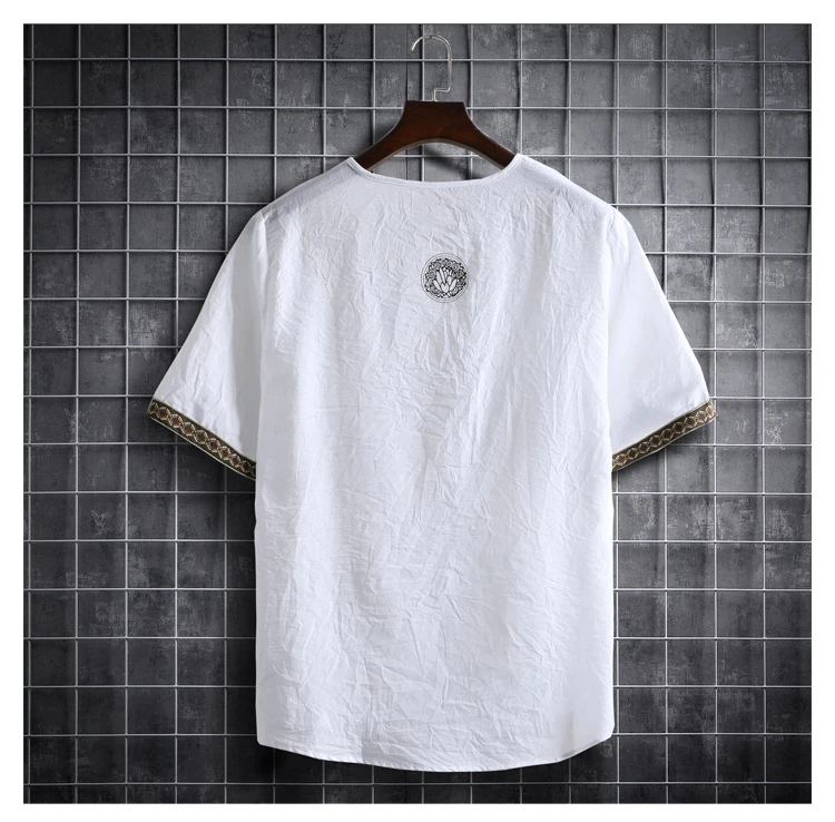 Plus Size M-5XL Summer Men's Short Sleeve Shirt Plain Color Korean Fashion Light Weight Hawaii Style Clothing