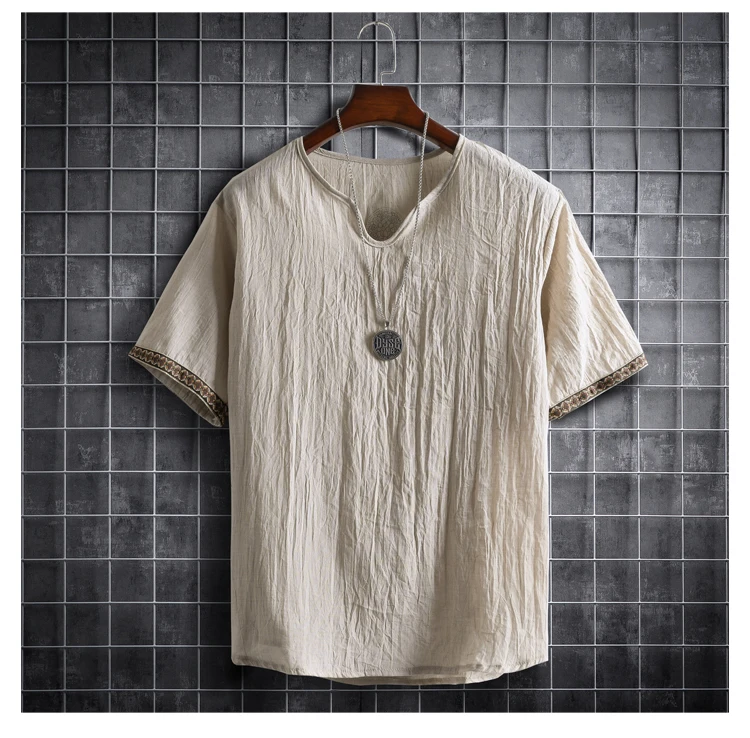 Plus Size M-5XL Summer Men's Short Sleeve Shirt Plain Color Korean Fashion Light Weight Hawaii Style Clothing