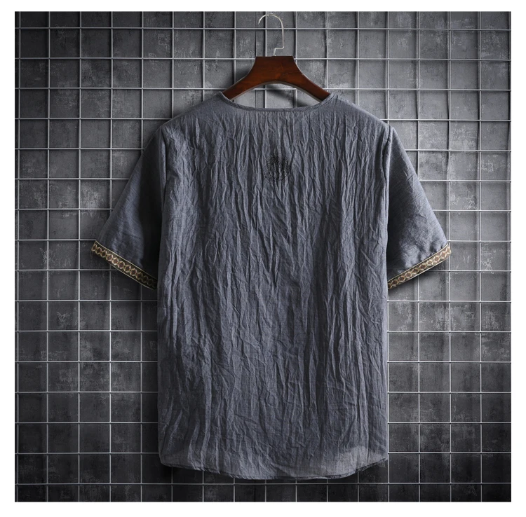 Plus Size M-5XL Summer Men's Short Sleeve Shirt Plain Color Korean Fashion Light Weight Hawaii Style Clothing