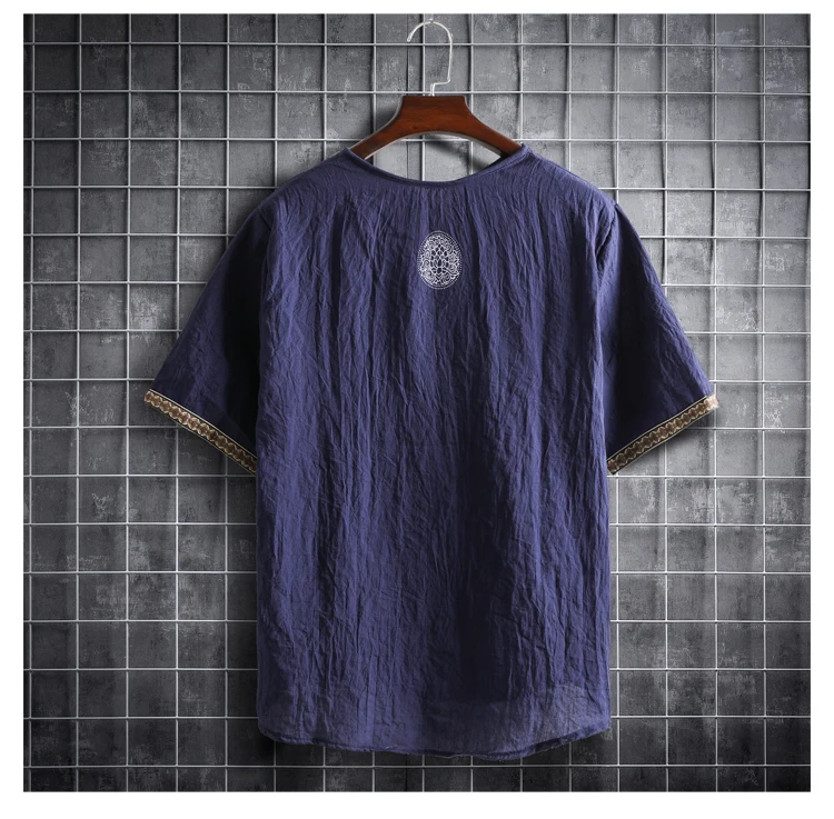 Plus Size M-5XL Summer Men's Short Sleeve Shirt Plain Color Korean Fashion Light Weight Hawaii Style Clothing