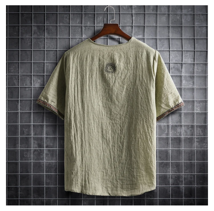 Plus Size M-5XL Summer Men's Short Sleeve Shirt Plain Color Korean Fashion Light Weight Hawaii Style Clothing