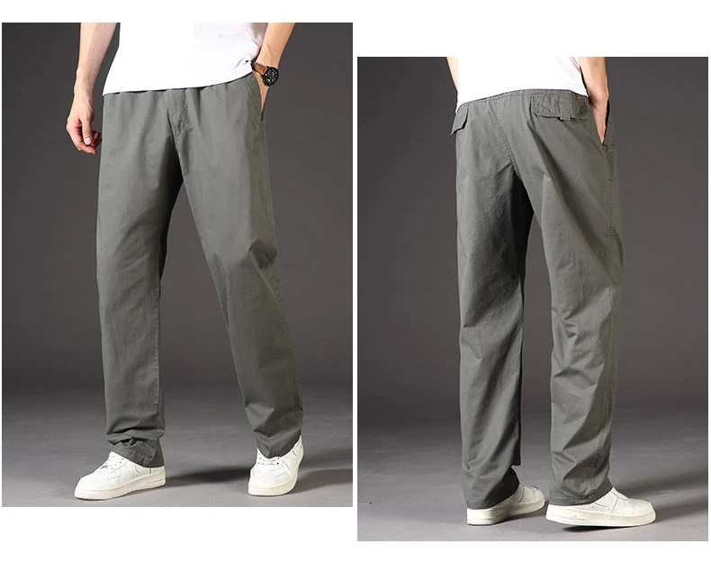 Men's Cargo Pants Cotton Black Work Pants Summer Casual Climbing Joggers Man Sweatpants Sports Spring Autumn Twill Trousers