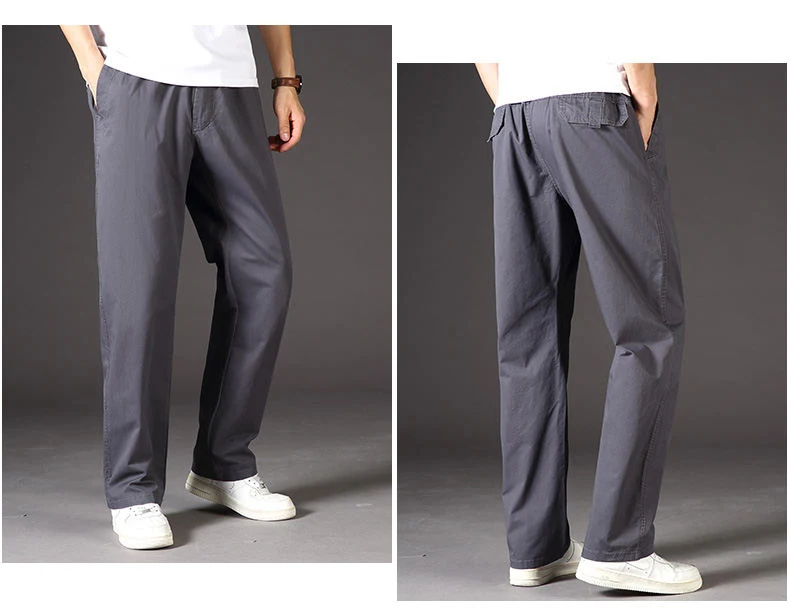 Men's Cargo Pants Cotton Black Work Pants Summer Casual Climbing Joggers Man Sweatpants Sports Spring Autumn Twill Trousers