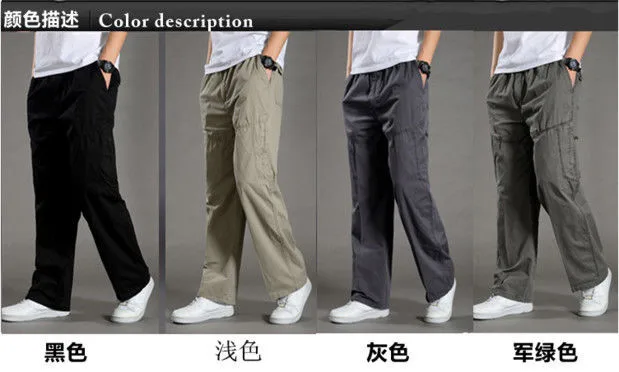 Men's Cargo Pants Cotton Black Work Pants Summer Casual Climbing Joggers Man Sweatpants Sports Spring Autumn Twill Trousers