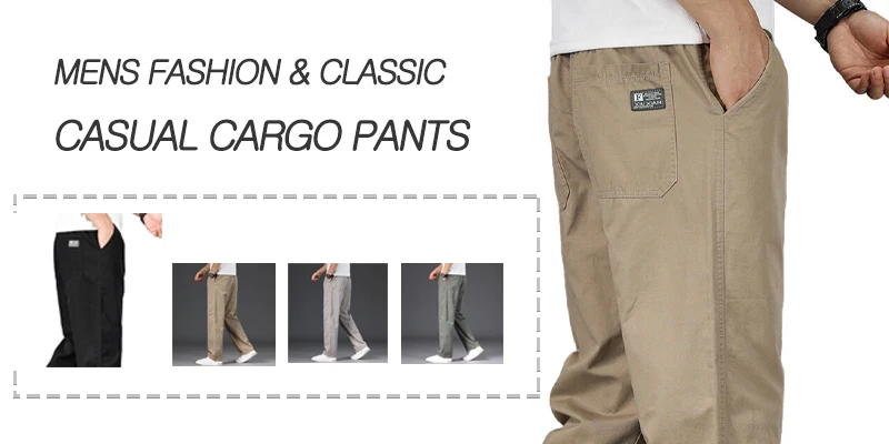 Men's Cargo Pants Cotton Black Work Pants Summer Casual Climbing Joggers Man Sweatpants Sports Spring Autumn Twill Trousers