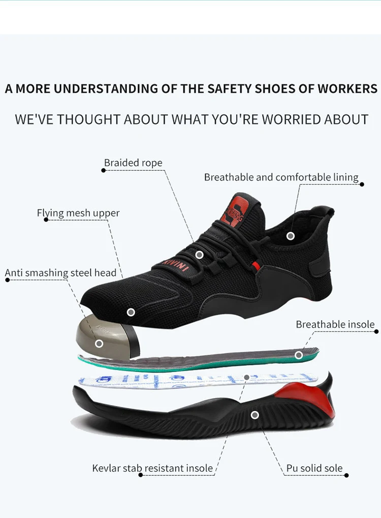 2026 New Style Men Women Work Shoes Steel Toe Cap Safety Boots European Standard Anti-smash Anti-puncture Men Shoes Safety Shoes