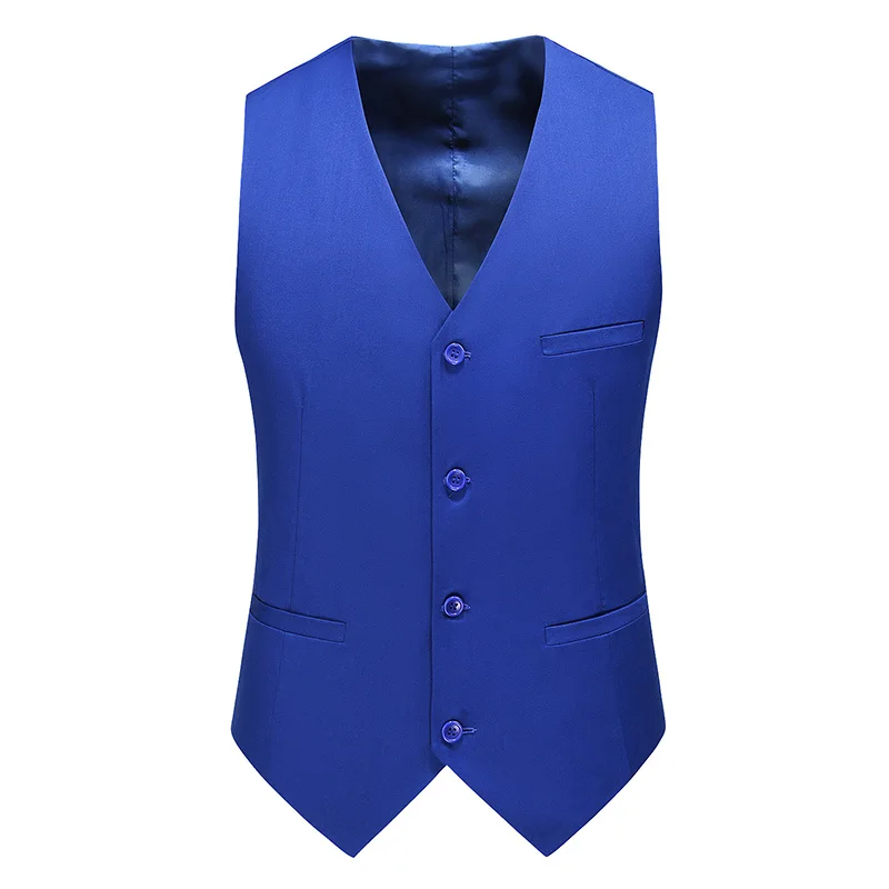 Royal Blue Vest Waistcoat Men's Brand New Slim-Fit V Neck Dress Vests Mens Formal Business Wedding Tuxedo Chaleco Hombre 6xl