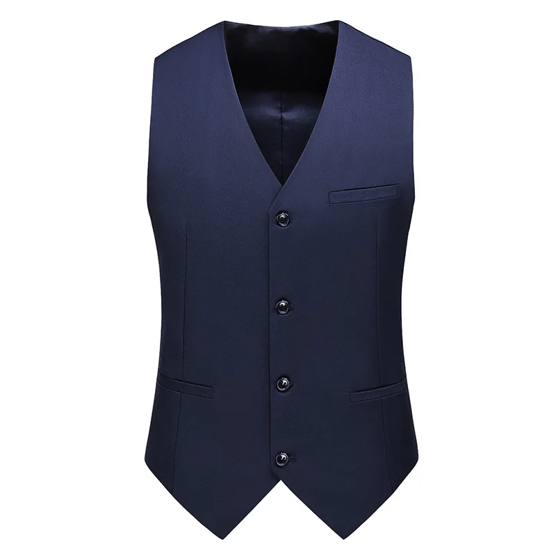 Royal Blue Vest Waistcoat Men's Brand New Slim-Fit V Neck Dress Vests Mens Formal Business Wedding Tuxedo Chaleco Hombre 6xl