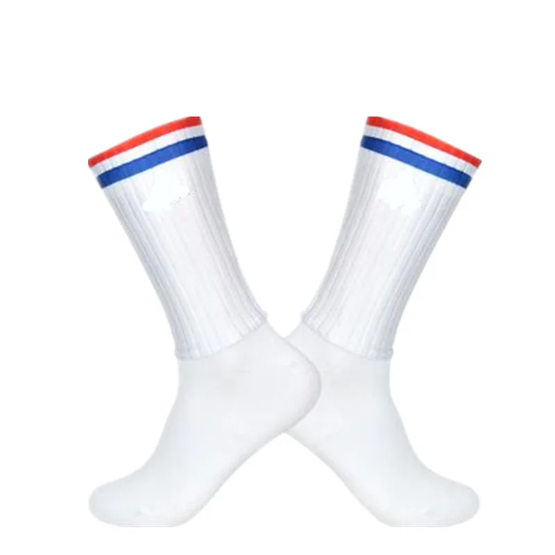 2027 New Socks Aero Anti Slip Silicone Summer Whiteline Cycling Socks Men Bicycle Sport Running Bike Socks Calcetines Ciclismo
