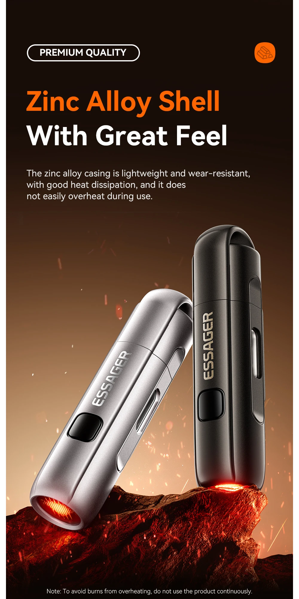 Essager 2-in-1 Type-C Portable Mini Cigarette Lighter with Air Blowing Function Outdoor Safety USB-C Adapter
