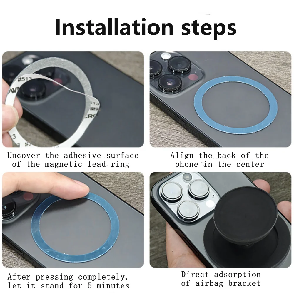 Magnetic Folding Mobile Phone Grip Holder Socket Pocket Support for Magsafe IPhone Mac Samsung Safe Ring Finger Expanding Stand