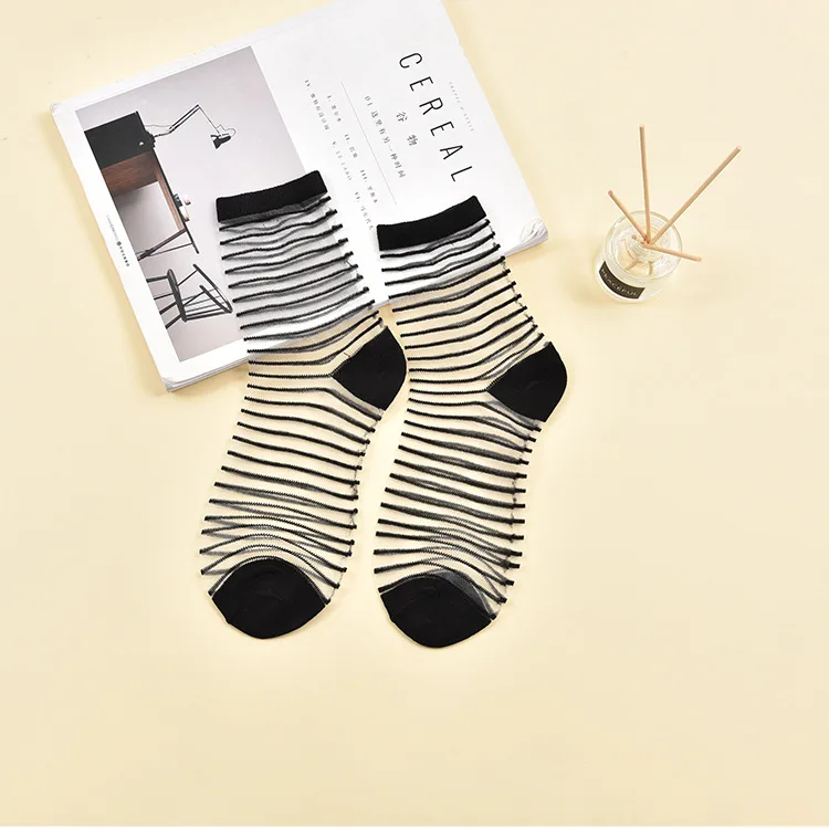 Fashion Sexy Women Socks New Product Crystal Silk Tide Socks Spring Summer Transparent Lace Mesh Fishnet Socks Lady Cool Sox
