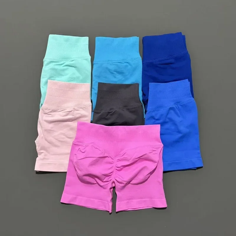 Women Fitness Workout Shorts Yoga High Waist Lift Butt Fitness Shorts Gym Running Sportswear Women Push Up Gym Leggings