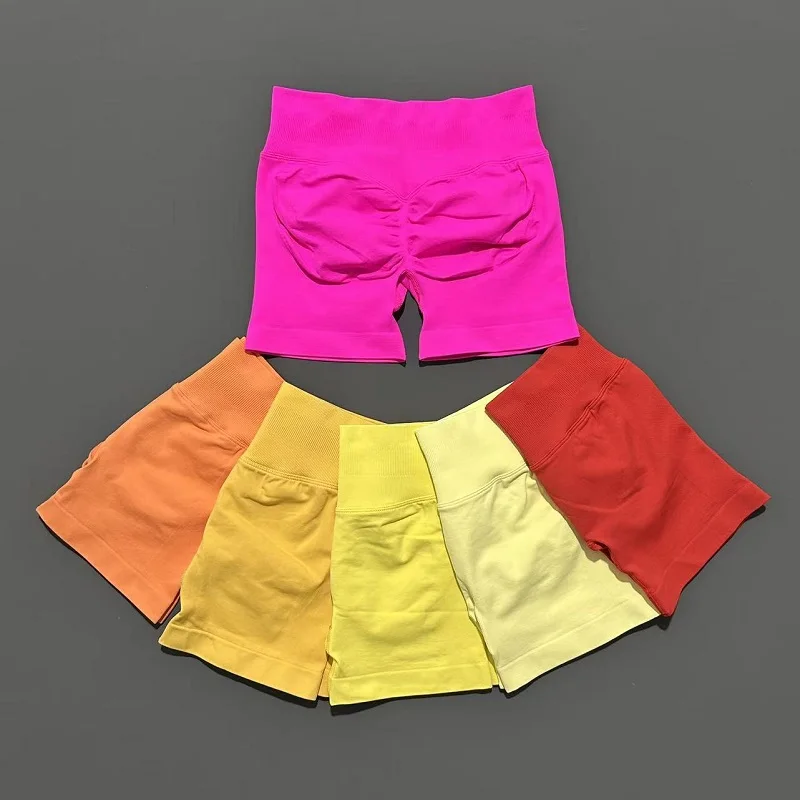 Women Fitness Workout Shorts Yoga High Waist Lift Butt Fitness Shorts Gym Running Sportswear Women Push Up Gym Leggings