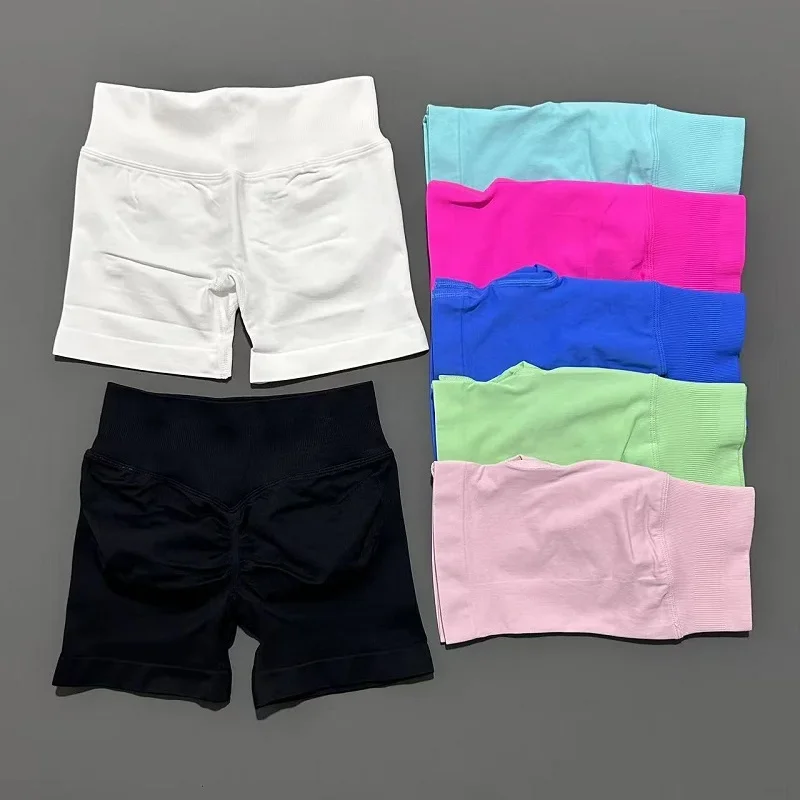 Women Fitness Workout Shorts Yoga High Waist Lift Butt Fitness Shorts Gym Running Sportswear Women Push Up Gym Leggings