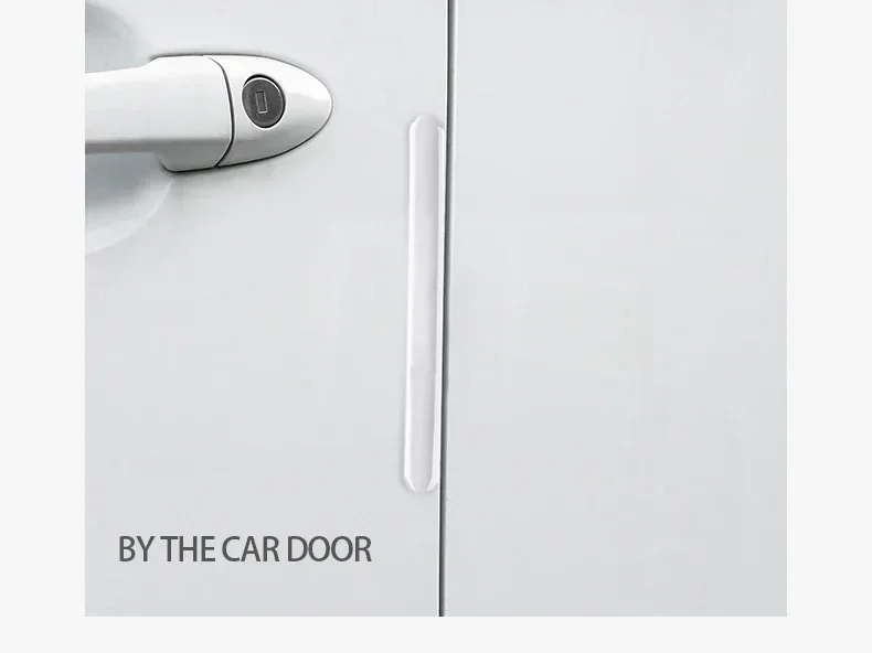 Car Door Edge Transparent Anti Scratch Protection Strips Bumper Scuff Plate Bar Rearview Mirror Anti-collision Protector Sticker