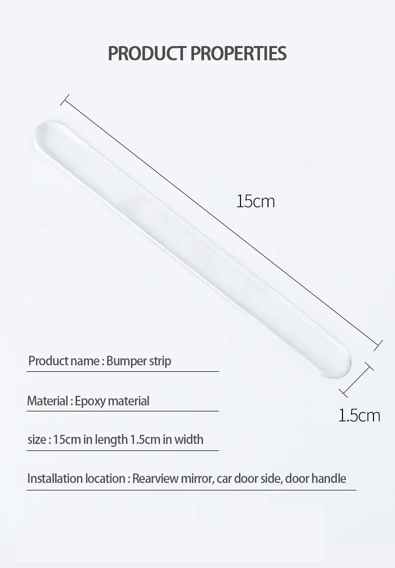 Car Door Edge Transparent Anti Scratch Protection Strips Bumper Scuff Plate Bar Rearview Mirror Anti-collision Protector Sticker