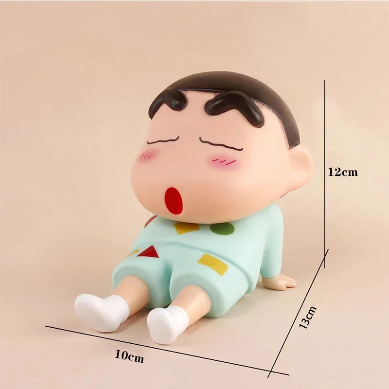 Crayon Shin-Chan Figures Phone Holder Kawaii Anime Desktop Ornaments Cartoon Watching TV Phone Support Cute Doll Decorations