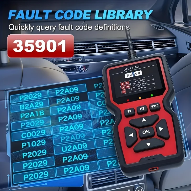 V519 Professional Obd2 Scanner - Usb-Powered Automotive Diagnostic Tool with Real-Time Data Stream, Full-Featured Obd Ii Testing (I/M Ready, Bod2/Eobd), Clears Engine Fault Lights, Reads/Erases Codes for Most Vehicles, Automotive Maintenance, Ergonomic Design, Durable Plastic Casing