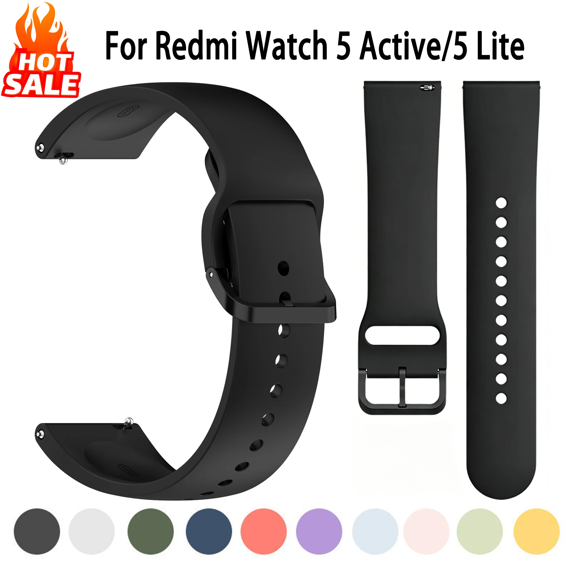 22mm Silicone Strap For Redmi Watch 5 Active/5 Lite SmartWatch Accesorios Correa Bracelet Redmi Watch 5 Lite Sport Band