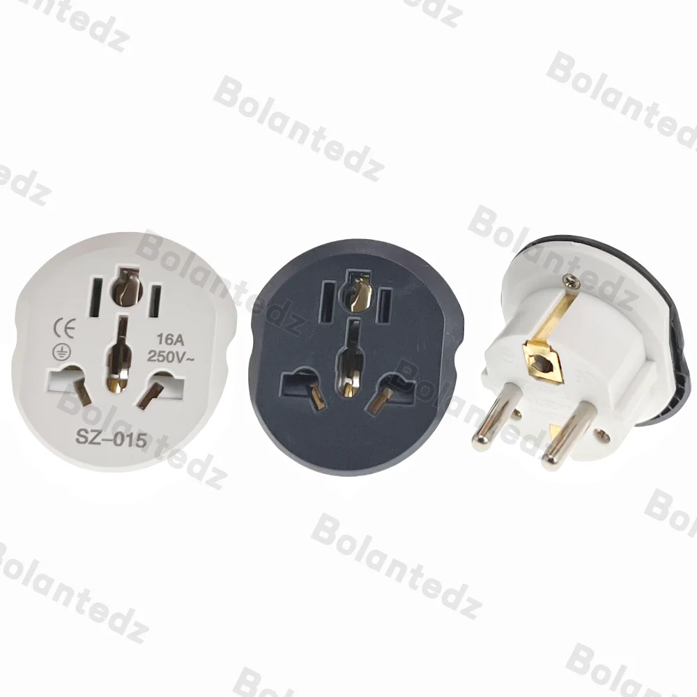 Korea EU Plug Adapter 16A 250V Travel Adapter Converter 2 Round Socket High Quality Universal AU US UK CN To EU KR Wall Socket