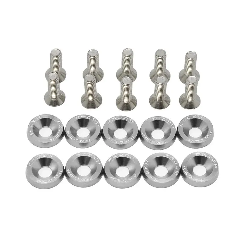 10 PCS M6 Car Modified Fasteners Fender Washer Bumper Engine Concave Screws Fender Washer License Plate Bolts Car Styling Gasket