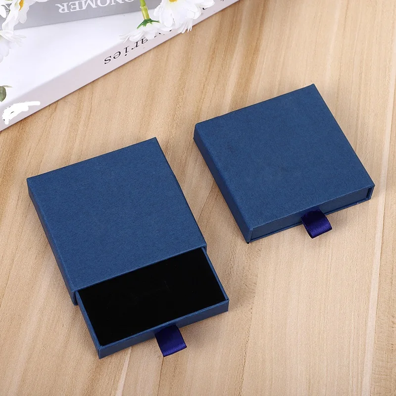 10Pcs New Arrive Thin Kraft Paper Drawer Jewelry Packaging Greeting Card Necklace Bracelet Gift Package Case Boxes Dropshipping