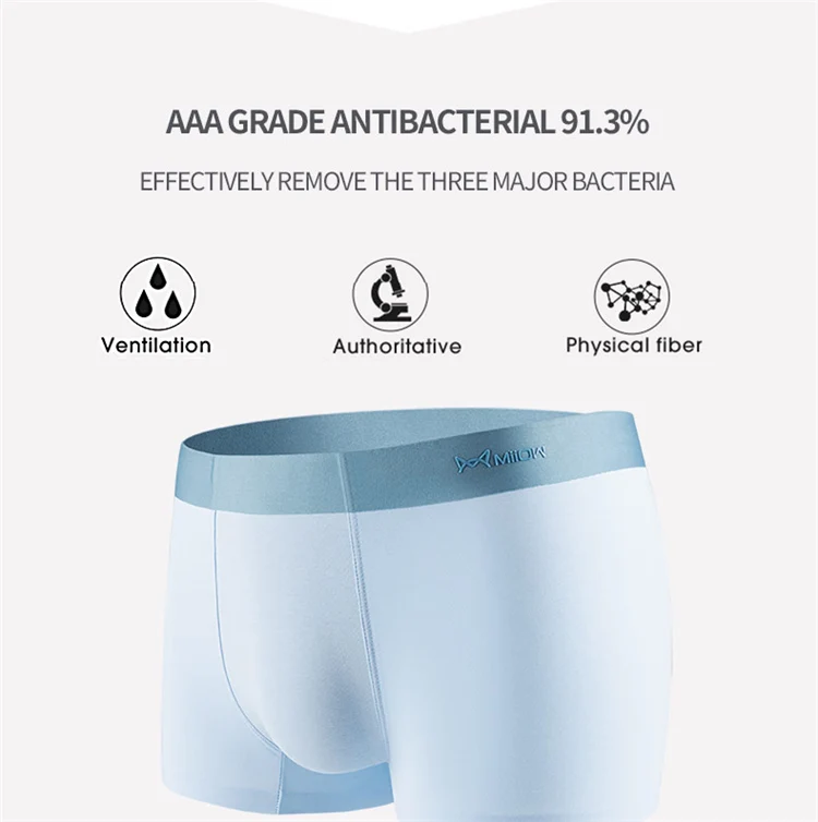 MiioW 4Pcs Organic Cotton Men Boxers Shorts Antibacterial Innerwear Man Underwear Boxer Men's Panties Male Trunks Underpants New