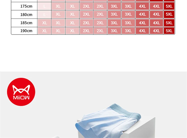 MiioW 4Pcs Organic Cotton Men Boxers Shorts Antibacterial Innerwear Man Underwear Boxer Men's Panties Male Trunks Underpants New