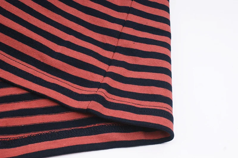 Ok8105 Men T-Shirt Summer Personality Fashion Youth Slim Fit Round Neck Color Matching Pinstripe Short Sleeve Thick Pullover Tee