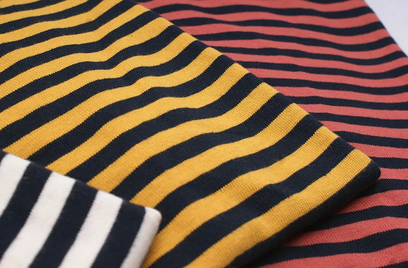 Ok8105 Men T-Shirt Summer Personality Fashion Youth Slim Fit Round Neck Color Matching Pinstripe Short Sleeve Thick Pullover Tee