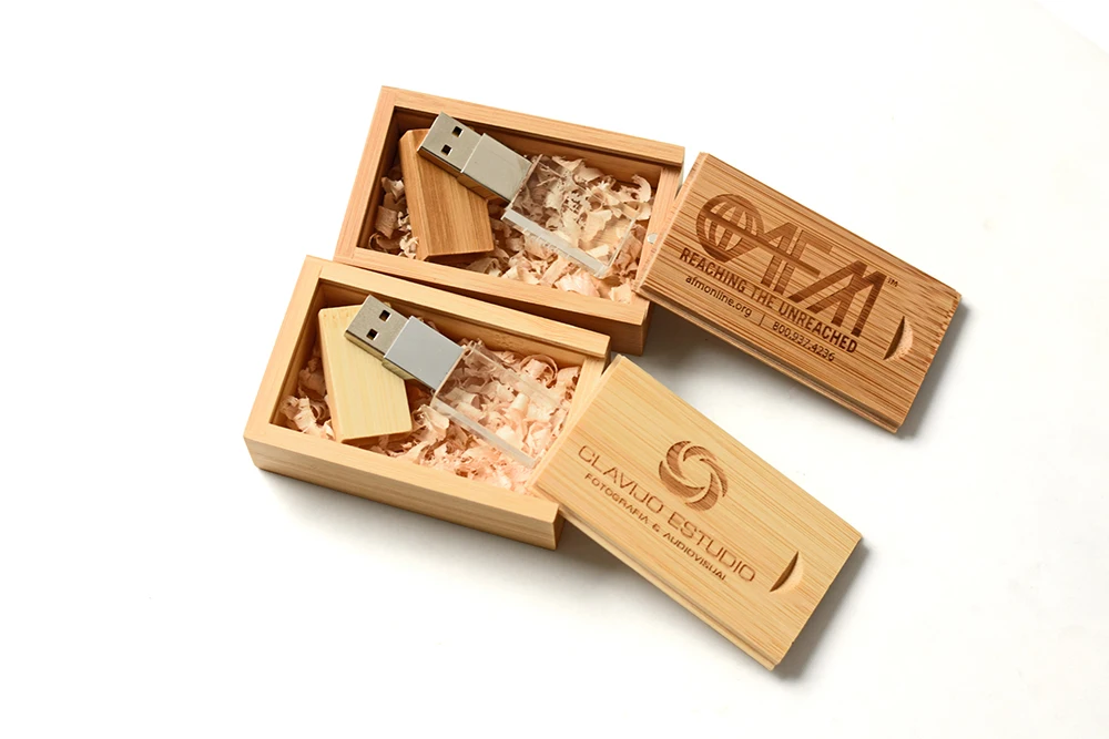 JASTER Crystal Wooden USB Flash Drive Pen Drive U Disk Memory Stick Pendrive 4GB 8GB 16GB 32GB 64GB Wedding Gift Thumb Drive