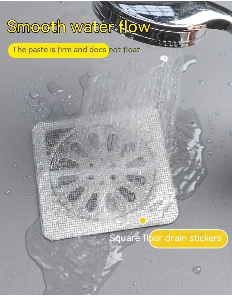 Floor Drain Sticker, Insect-proof Self-adhesive Bathroom Hair Filter Net, Sewer Filter, Kitchen Anti-blocking Mesh Net