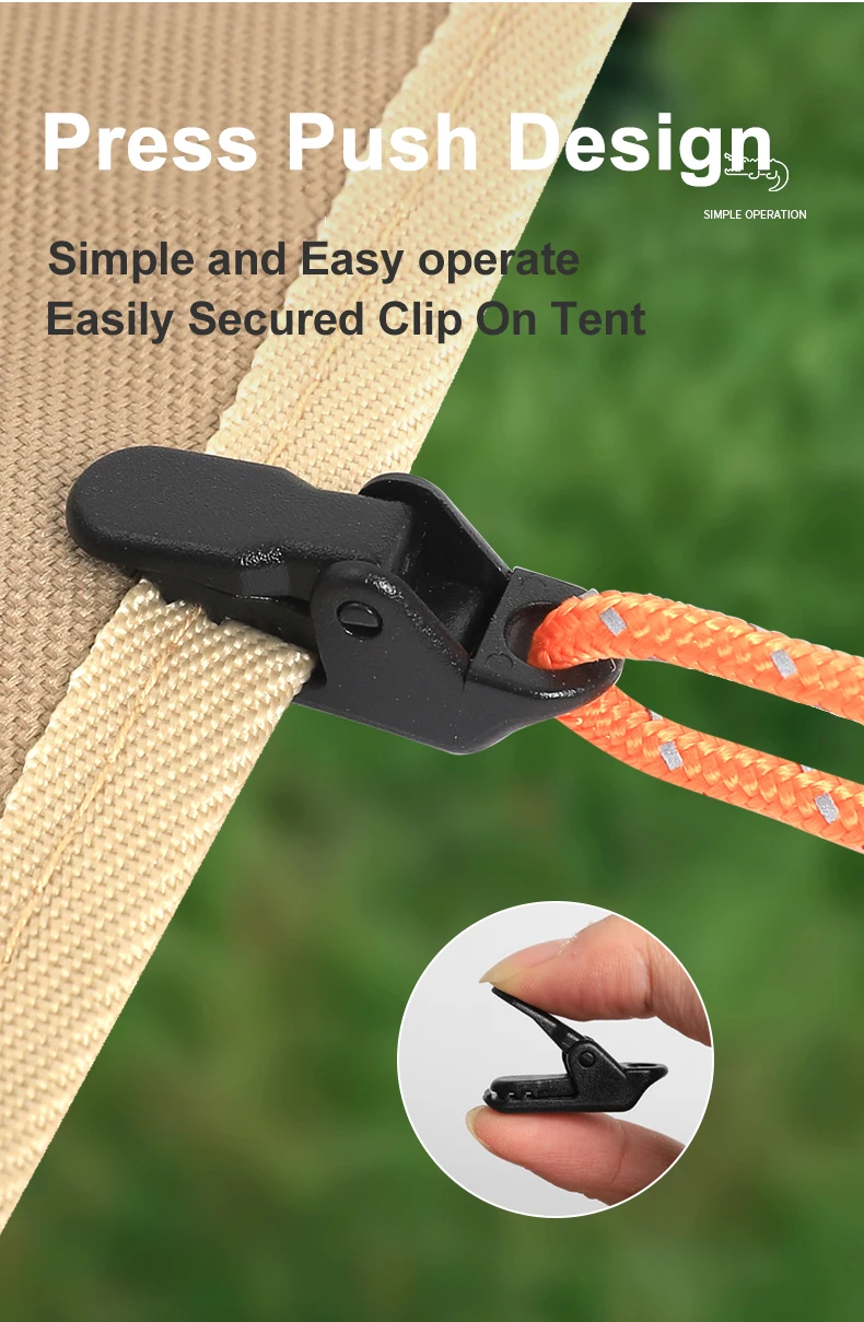 10/20/50pcs Sturdy Tent Clips Outdoor Tarpaulin Clips Anti-wind Fixed Camping Tent Hook Crocodile Clamp Clip for Outdoor Camping