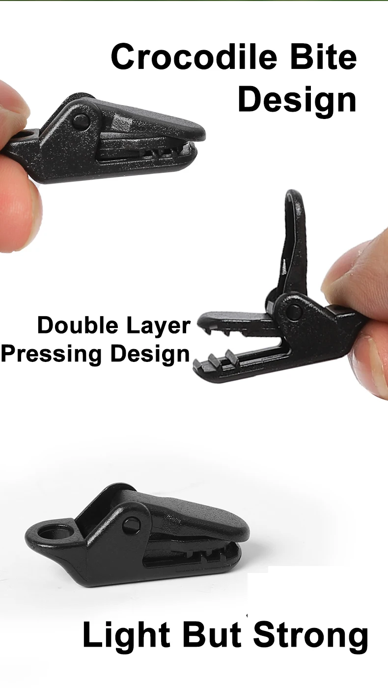 10/20/50pcs Sturdy Tent Clips Outdoor Tarpaulin Clips Anti-wind Fixed Camping Tent Hook Crocodile Clamp Clip for Outdoor Camping