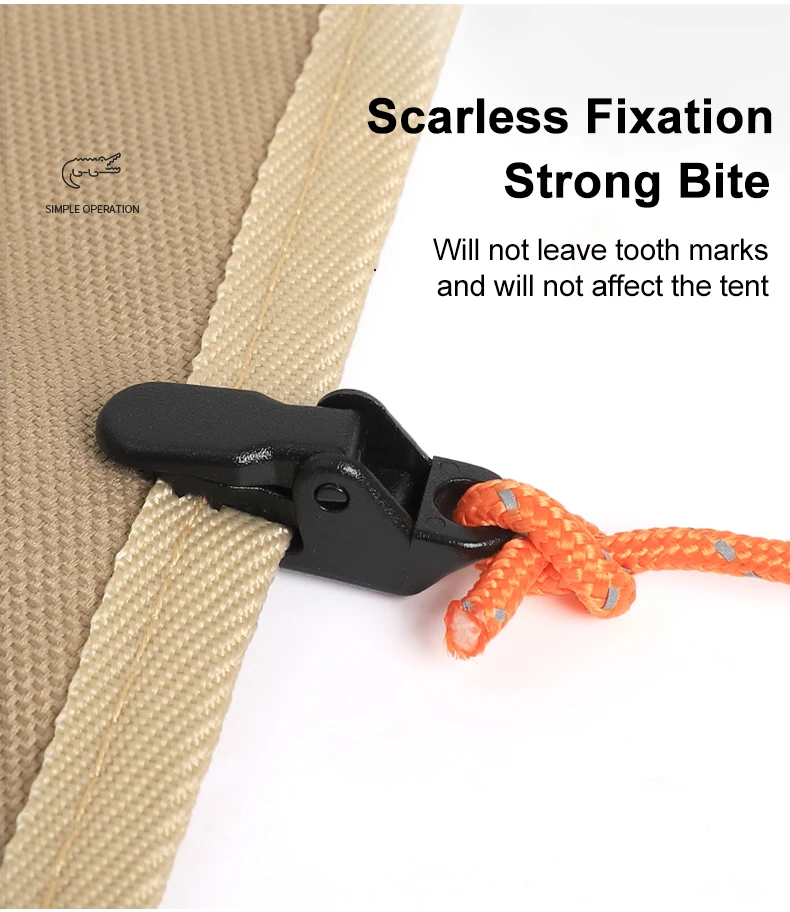 10/20/50pcs Sturdy Tent Clips Outdoor Tarpaulin Clips Anti-wind Fixed Camping Tent Hook Crocodile Clamp Clip for Outdoor Camping