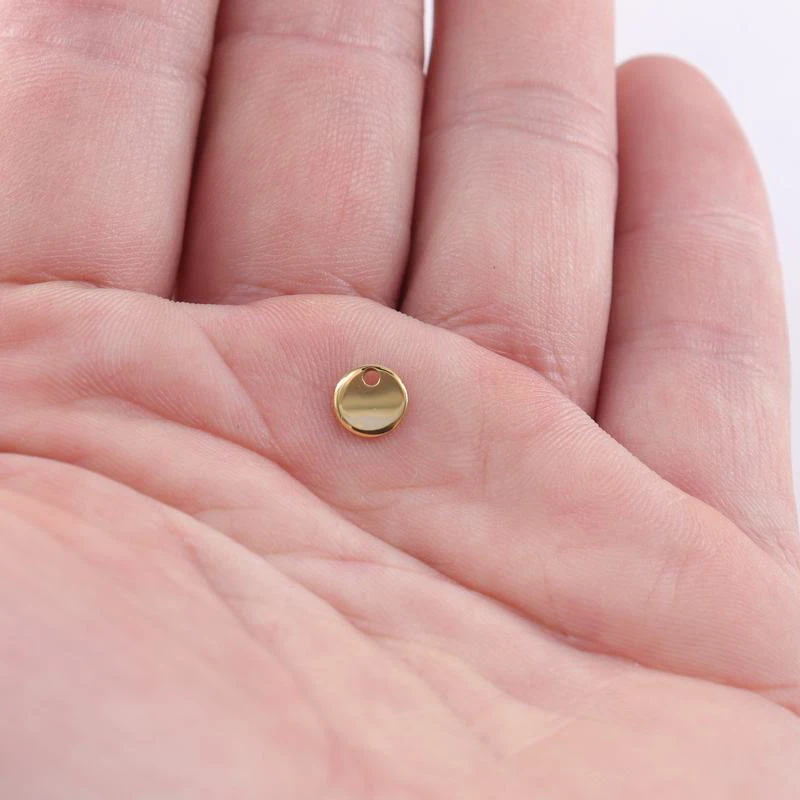 Good polishing golden color Customized Laser engraving logo Tags stainless steel Labels jewelry Tab parts accessories