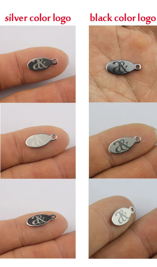 Good polishing golden color Customized Laser engraving logo Tags stainless steel Labels jewelry Tab parts accessories