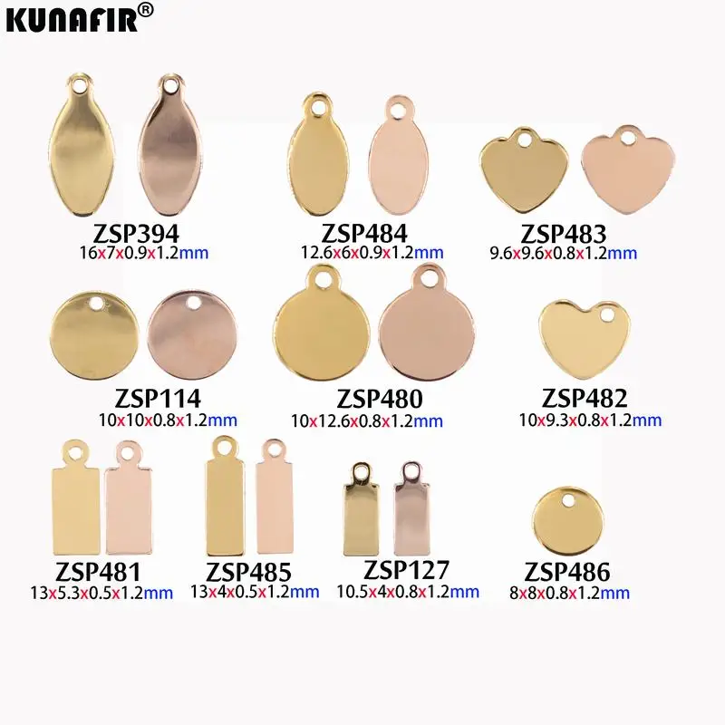 Good polishing golden color Customized Laser engraving logo Tags stainless steel Labels jewelry Tab parts accessories