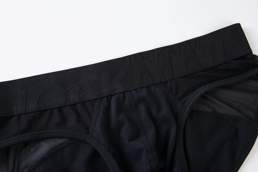 Jockmail Sexy Men's Underwear Briefs Cotton Low Rise Underpant Net yarn Lace , Breathable Summer Shorts calzoncillos hombre slip